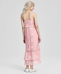 And Now This Women's Embroidered High-Low Maxi Dress, Macy's Exclusive