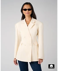 WeWoreWhat Women's Double Breasted Cinched Waist Blazer.