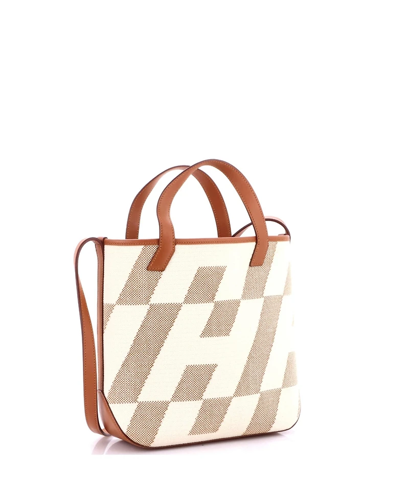 Pre-Owned Hermes 27 Cabas H en Biais Tote Canvas with Leather
