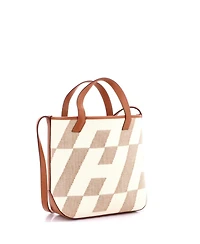 Pre-Owned Hermes 27 Cabas H en Biais Tote Canvas with Leather