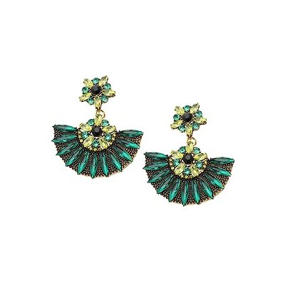 Sohi Women's Gold Fan Drop Earrings