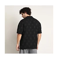 Campus Sutra Men's Onyx Black Indie-Cuban Oversized Shirt