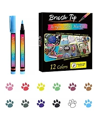 Htutwoo 12 Colors Pet Nail Coloring Pens, Kitten Dog Grooming Kits Pen, Cat Paw Graffiti and Diy Painting Pen, Safe and Harmless
