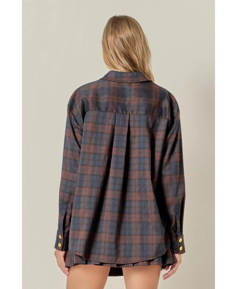 English Factory Women's Check Shacket