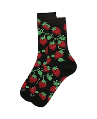 MeMoi Women's Strawberry Vines Crew Socks