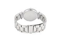 Peugeot Women's Watch Silver Bracelet Strap 38mm Round Case Black Dial with Crystal Bezel