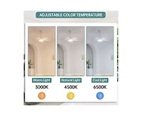 Sofucor 42-inch Matte White 5-Blade 6-Speed Adjustable Led Ceiling Fan Light with Remote Control