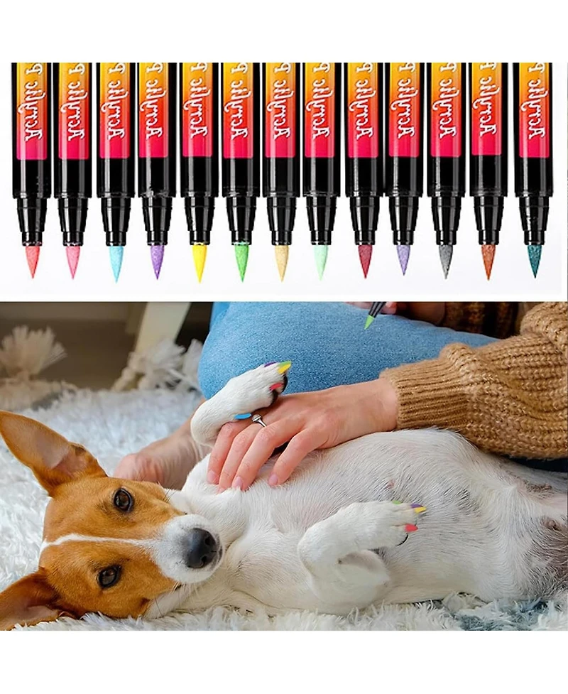 Htutwoo 36 Colors Nail Art Pens Set, Quick-drying and Waterproof Nail Point Graffiti Dotting Pen for Nail and Diy