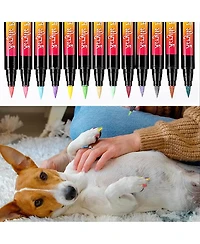 Htutwoo 36 Colors Nail Art Pens Set, Quick-drying and Waterproof Nail Point Graffiti Dotting Pen for Nail and Diy
