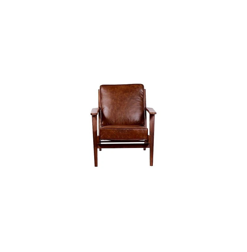 Porter Designs Single Solid Sheesham Wood Accent Chair with Brown Finish