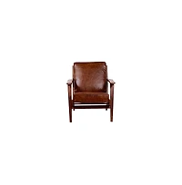 Porter Designs Single Solid Sheesham Wood Accent Chair with Brown Finish