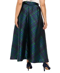 Muse Plus High-Low Plaid Ball Gown Skirt