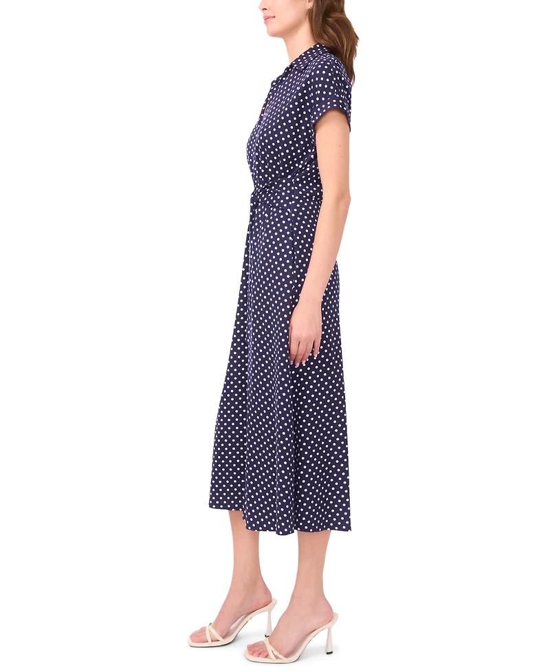 Msk Petite Belted Midi Shirtdress