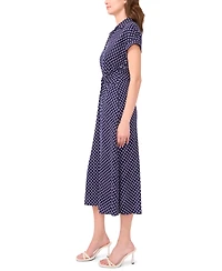 Msk Petite Belted Midi Shirtdress