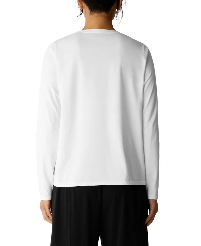 Eileen Fisher Women's Round Neck Long-Sleeve Top