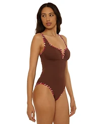 Becca Women's On the Edge Hand Looped V Wire One-Piece Swimsuit