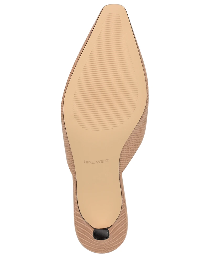 Nine West Women's Camenla Snip Toe Kitten Heel Mules