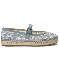 Lucky Brand Women's Orlyna Burnout Lace Espadrille Mary Jane Flats