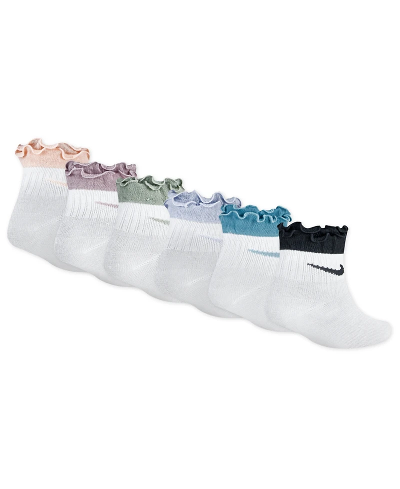 Nike Girls 4-7 Ruffle Detail Ankle Socks, 6-Pack