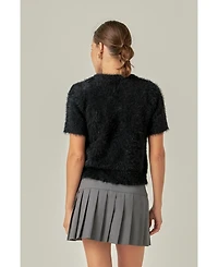 English Factory Women's Rhinestone Ef Logo Knit