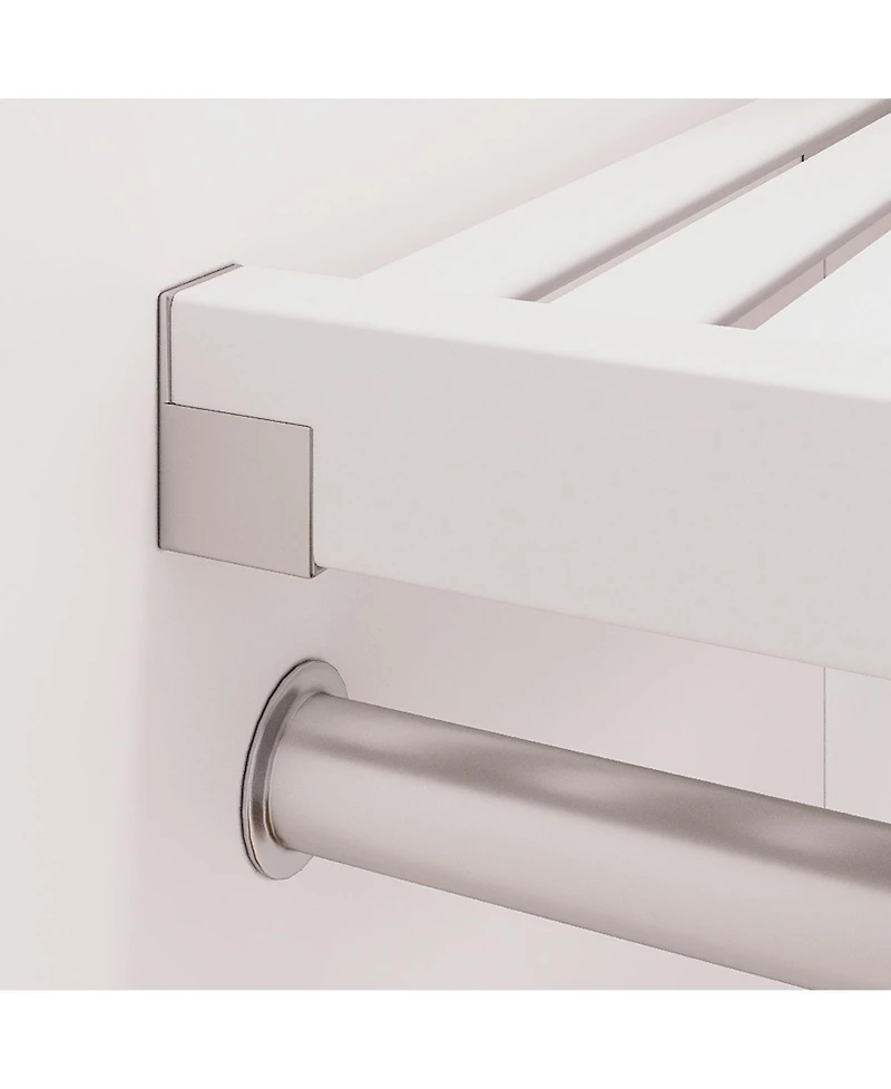 Solid Wood Reach-In Closet Organizer with 5 Shaker Style Drawers and Glass Doors