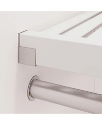 Solid Wood Reach-In Closet Organizer with 5 Shaker Style Drawers and Glass Doors