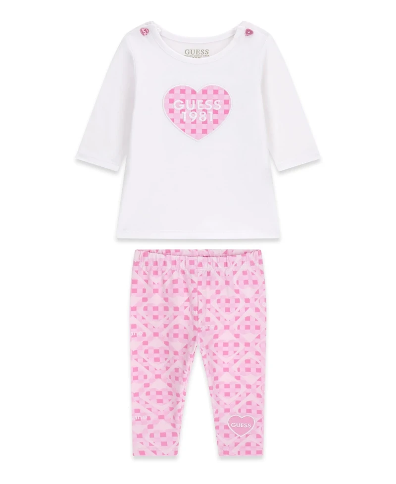 Guess Baby Girls Long-Sleeve T-Shirt and Leggings, 2-Piece Set
