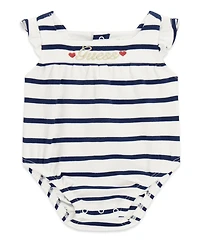 Guess Baby Girls Yarn Dye Interlock Short-Sleeve Bodysuit