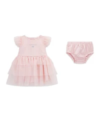 Guess Baby Girls Short-Sleeve Ponte Dress with Matching Diaper Cover