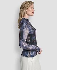 Dkny Women's Printed Long Sleeve Sweater