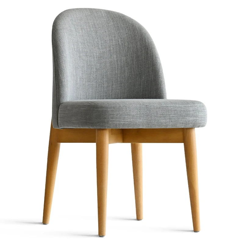3-Piece Round Dining Table Set, 34.5'' Mdf Wood Top with Metal Base and Upholstered Wood-Leg Chairs for Small Spaces-Maison Boucle
