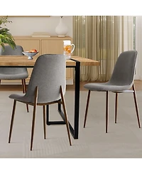 5-Piece Dining Table Set, 59'' Rectangular Mdf Wood Top with Metal Frame and Upholstered Chairs for Kitchen or Apartment-Maison Boucle