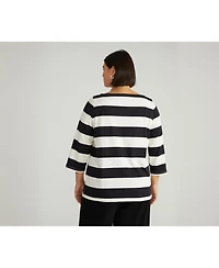Universal Standard Women's Belle Breton Stripe Jersey Tee