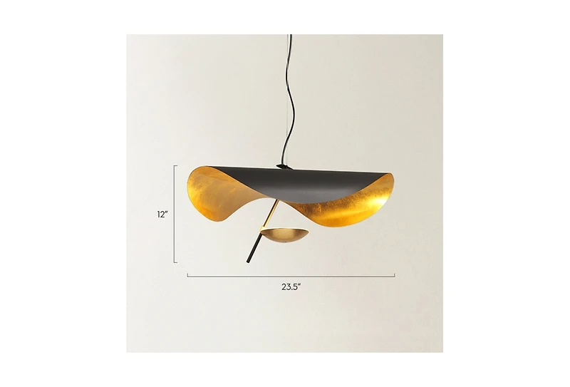 Z Gallerie Doyer Gold Leaf Chandelier 23.5"