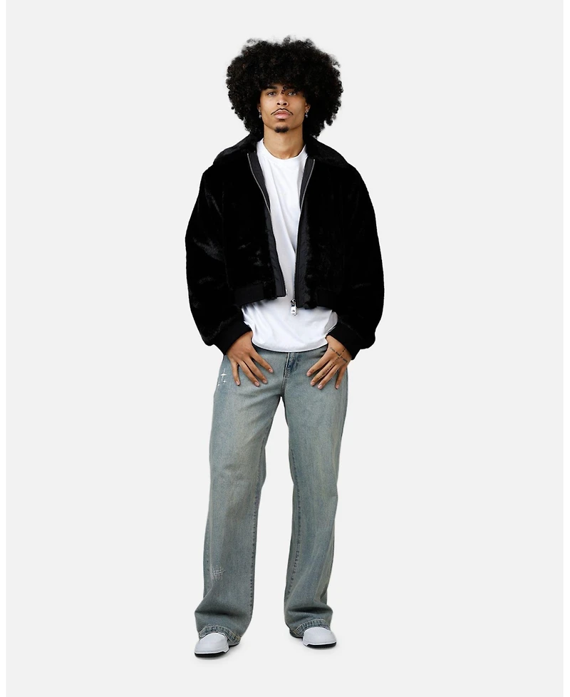 mnml Men's Night Wolf Faux Jacket