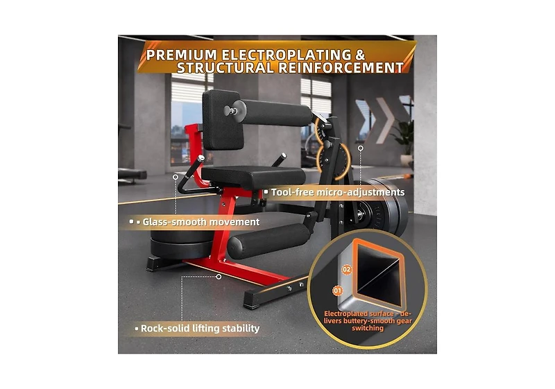 Aecojoy Leg Extension and Curl Lower Body Workout Machine, Heavy Duty Adjustable Leg Rotary Extension Plate Loaded Fitness Equipment