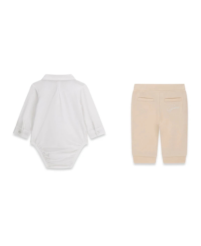 Guess Baby Boys Long-Sleeve Bodysuit and Pants, 2-Piece Set