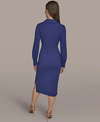 Donna Karan New York Women's Collared Midi Dress