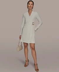 Donna Karan New York Women's V-Neck Long-Sleeve Wrap Dress