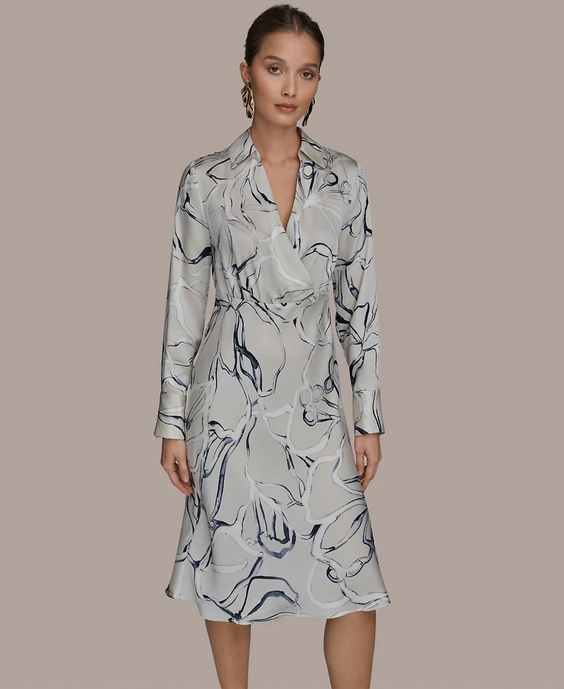 Donna Karan New York Women's Collared A-Line Dress