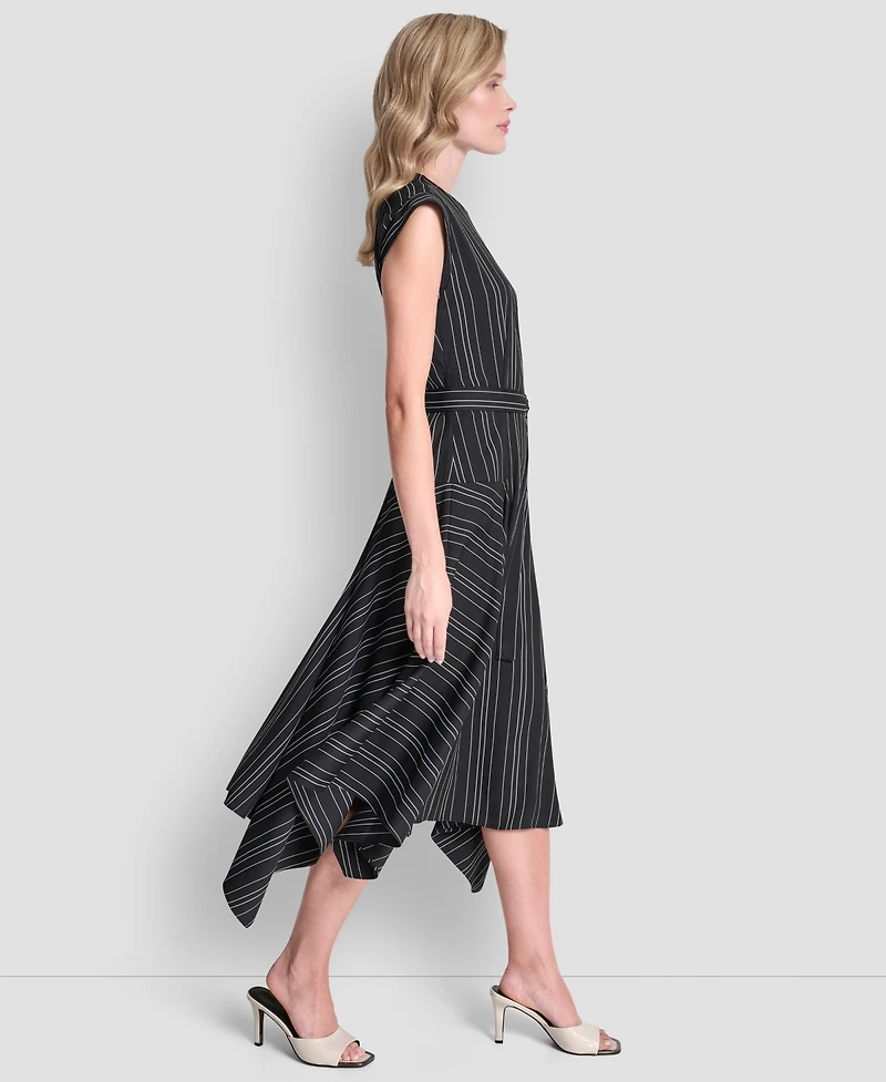 Dkny Women's Cap-Sleeve Asymmetric Hem Midi Dress