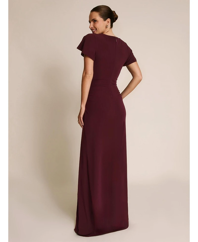 Six Stories Women's Knot Panel Flutter Sleeve Stretch Dresses