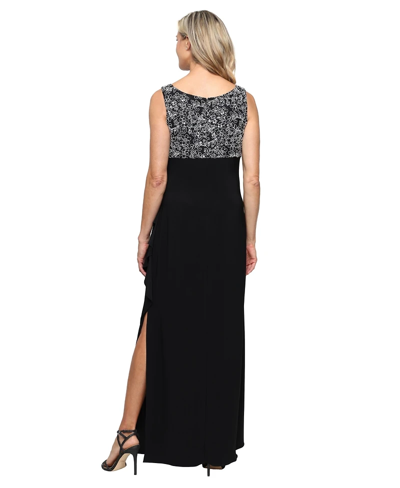 Alex Evenings Women's Scoop Neck Long Empire Waist Jacket Dress