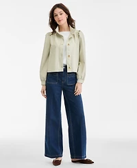 On 34th Women's Femme Cropped Faux Leather Jacket, Macy's Exclusive