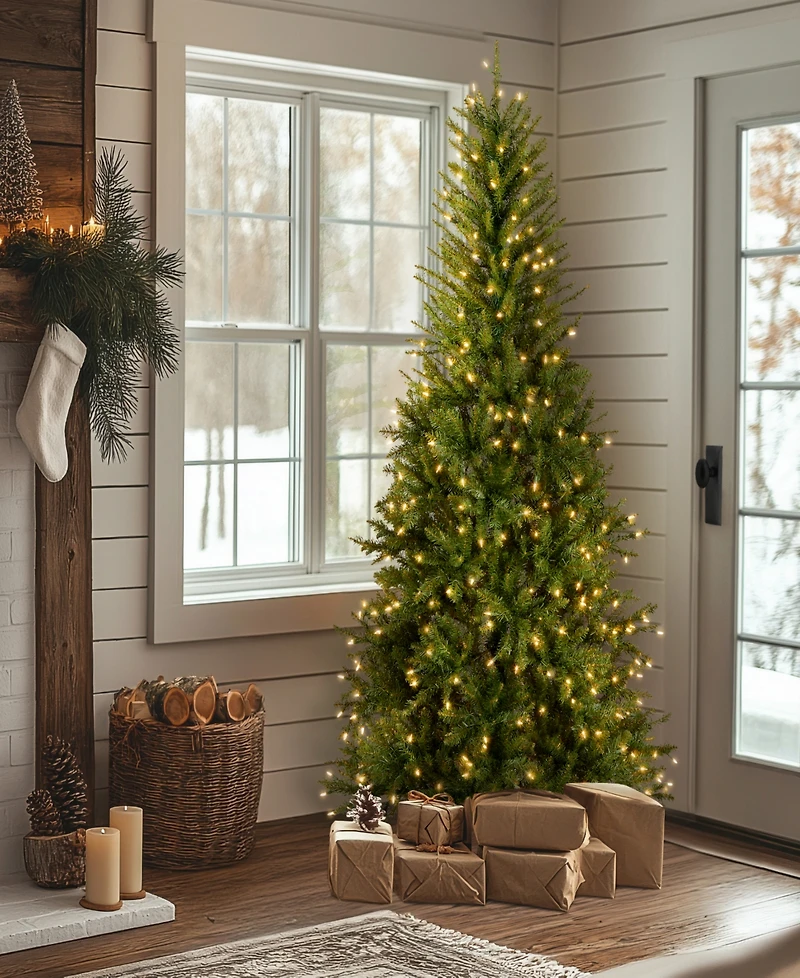 National Tree Company 6.5' Dunhill Fir Slim Tree with 500 Clear Lights
