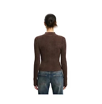 Cotton On Women's Variegated Rib Zip Through