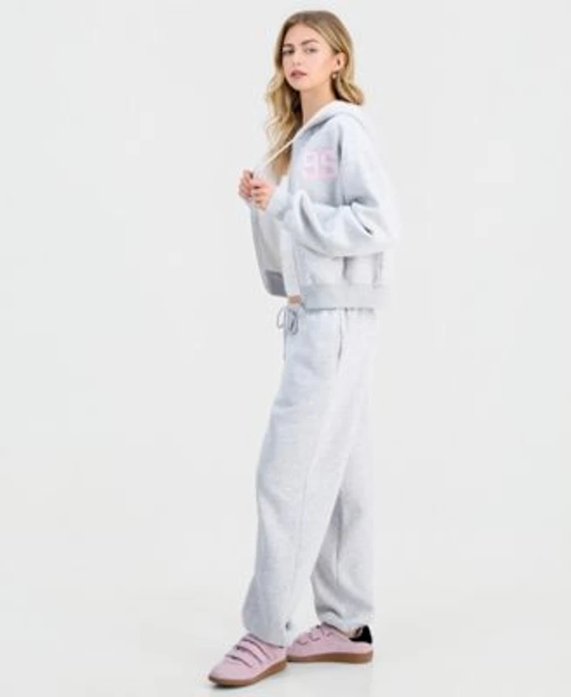 Madden Girl Juniors Inner Beauty Zippered Hoodie Drawstring Sweatpants