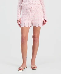 Hooked Up by Iot Juniors' Chevron Pointelle Shorts