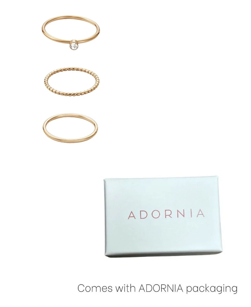 Adornia Tarnish Resistant Gold Ring Set
