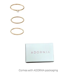 Adornia Tarnish Resistant Gold Ring Set